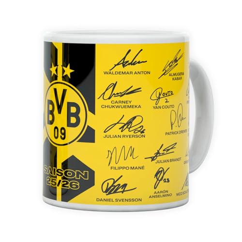 Borussia Dortmund BVB Unterschriften Tasse