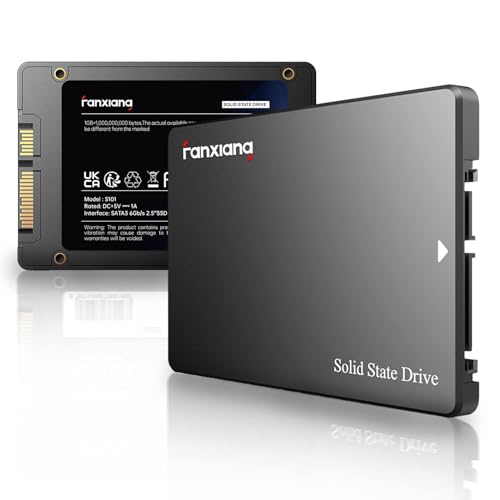 fanxiang S101 500GB SATA III 2,5-Zoll SSD Interne Festplatte, 550MB/s Lesen, 500MB/s Schreiben, SLC-Cache & 3D TLC NAND, für Laptops, Desktop-PCs und Spielkonsolen, Schwarz