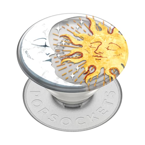 PopSockets Klebendes Handy-Grip, Halter, Handyständer, Plant-Based - Translucent Sun and Moon