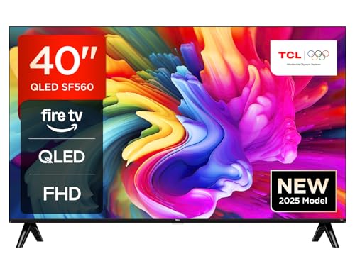 TCL 40SF560-40 Zoll, Full HD Smart QLED Direct LED TV mit Fire TV & HDR, Alexa auf Abruf, Metallic Design, Rahmenlos