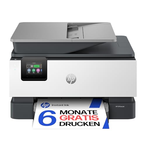 HP OfficeJet Pro 9120e Multifunktionsdrucker, 6 Monate gratis drucken Instant Ink inklusive, Drucker, Scanner, Kopierer, Fax, WLAN, LAN, Duplex, Airprint, Grau-Weiß