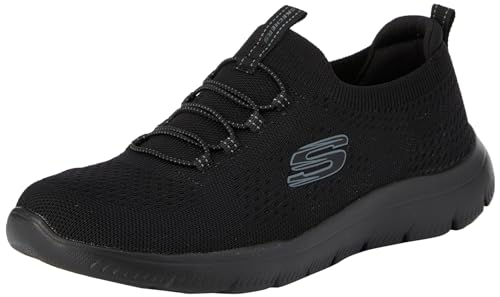 Skechers Summits Top Player Damen Sneaker, Black Mesh Trim, 42 EU