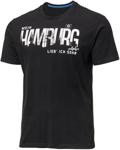 HSV Hamburger SV T-Shirt Shirt ** Mein Hamburg - Abschlach! ** (DE/NL/SE/PL, Alphanumerisch, XL, Regular, Regular, Schwarz)