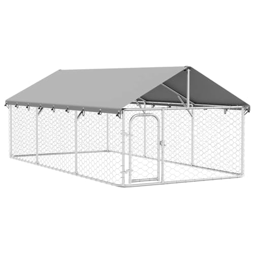 vidaXL Outdoor Hundezwinger Dach 400x200x150cm Hundekäfig Hundehaus Hundehütte