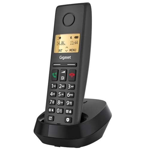 Gigaset Pure 220 - DECT-Telefon - mit Call-Block-Taste und Freisprechfunktion - Hörgerätekompatibel, Adressbuch mit 80 Kontakten, anthrazit schwarz [Kompatibel in DE, IT, FR, NL, BE, Che, AUT]