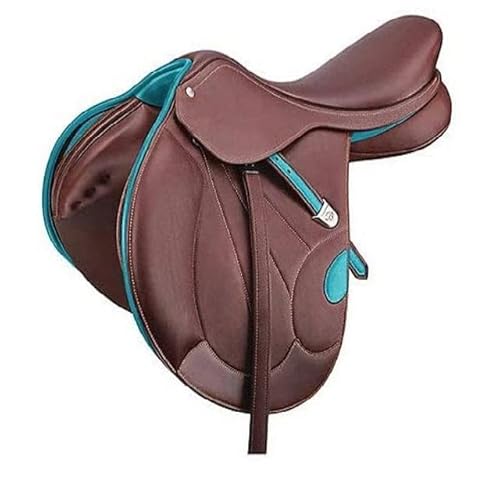 EQUIGEAR Professionell gefertigter Leder-Springsattel für Pferde – Komfortabler Allzweck-Reitsattel für sicheres und entspanntes Reiten (17 inches)