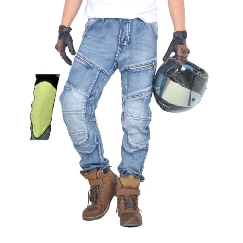 oFzimTo Motorradhose Herren- Motorrad Jeans Stretch – Biker Hose mit verstärkten Bereichen, bequem für Alltag & Touring