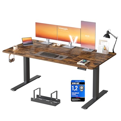VASAGLE Höhenverstellbarer Schreibtisch, 160 x 80 cm, USB-C-Anschluss