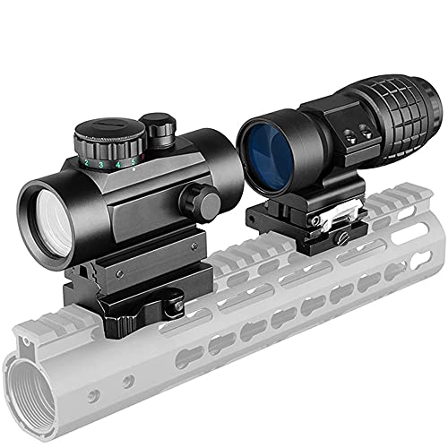 ACEXIER 1x40 Zielfernrohr Taktisches Rotpunktzielfernrohr Jagd Holographisches Grünpunktvisier 3X Lupenkombination