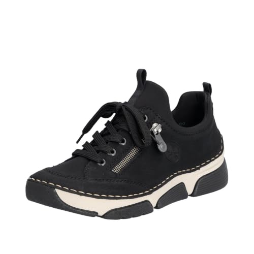 Rieker Damen Slip-On Sneaker 45913, Frauen Halbschuhe, Schwarz,39 EU