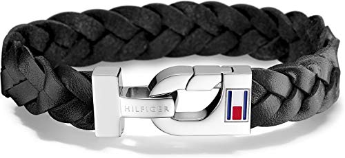 Tommy Hilfiger Jewelry Herren-Armband Men's Casual Edelstahl Leder 20.5 cm-2700872