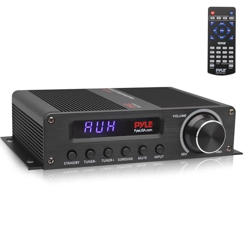 Pyle HiFi Verstärker 100W – Bluetooth Verstärker, Amplifier 5.1 Kanal Receiver mit HDMI, AUX, FM-Antenne, Subwoofer-Eingang, 12 V Adapter – 4 Eingänge