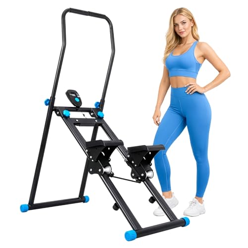 PetHot Klappbarer Fitness Stepper für Zuhause, Vertical Climber & Stair Stepper Trainingsgerät, leiser Cardio Heimtrainer für Ganzkörpertraining, platzsparend & stabil bis 136 kg