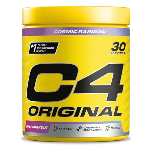 C4 Original Pre Workout Pulver, Kosmischer Regenbogen, 30 Portionen | Zuckerfreies Pre Workout Energie-Getränkepulver mit 150mg Koffein, 1500mg Creatin Monohydrat, 1600mg Beta Alanin