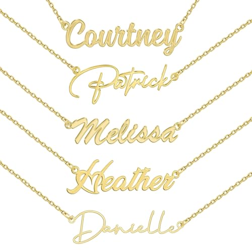 Personalisierte Namenskette mit mehreren Namen und Herzanhänger | Erhältlich in Silber, Gold oder Roségold | Namen von Paaren oder Freunden | Das perfekte handgemachte Geschenk (18K Gold)