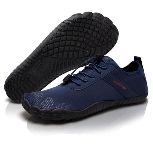 IceUnicorn Barfuss Schuhe Damen Walkingschuhe Barfußschuhe Herren Anfänger Bequeme Atmungsaktiv Gesunde (Blau, 44EU)