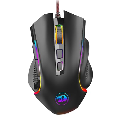 Redragon M602 Gaming Maus mit Kabel, Wired Computer Mouse Gaming mit Treiber, 7 Programmierbare Tasten und RGB-Leuchten, 7200 DPI PC Maus Gaming Ideal für PC/Laptop (schwarz)