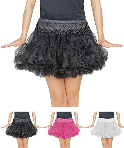 schwarzes Damen Tutu für Ballet Fasching Karneval Tüll Rock kurz