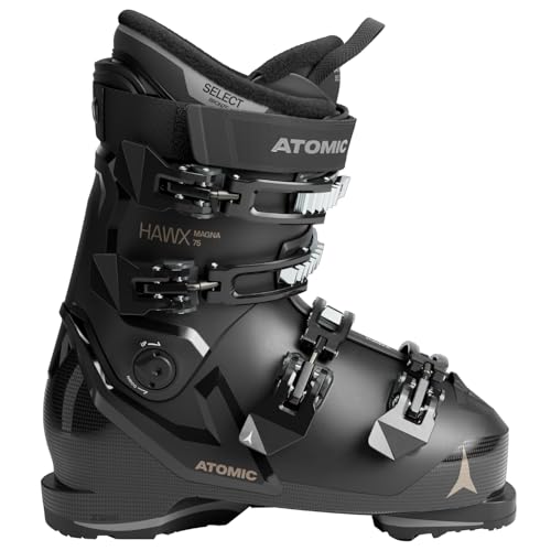 ATOMIC HAWX Magna 75 W Skischuhe in Schwarz/Gold - Größe 39/40 - Breite Ski-Boots mit 102 mm Passform & 75er-Flex - Hochwertige Ski-Schuhe mit Prolite-Konstruktion