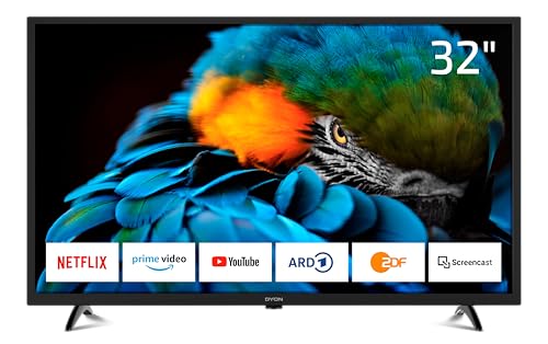 DYON Smart 32 XT - 80 cm (32 Zoll) Fernseher (HD Smart TV, HD Triple Tuner (DVB-C/-S2/-T2), Prime Video, Netflix & HbbTV)