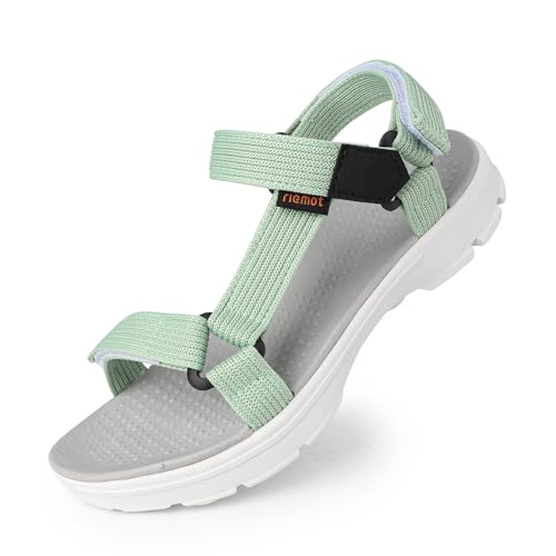 riemot Damen Sommer Outdoor Sandalen Bequeme Athletic Frauen Schuhe Trekkingsandalen Outdoorsandalen, Grün, 40 EU