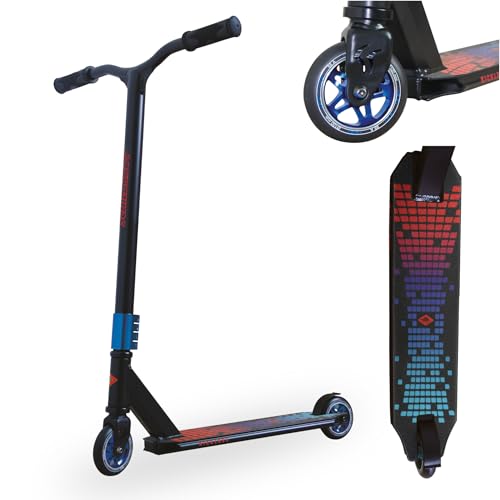 Schildkröt Stunt Scooter Kickless – Freestyle Scooter mit HIC Compression, Alu Deck 50x11 cm, 100 mm PU Räder mit Alufelge, ABEC9 Kugellager, belastbar bis 100 kg