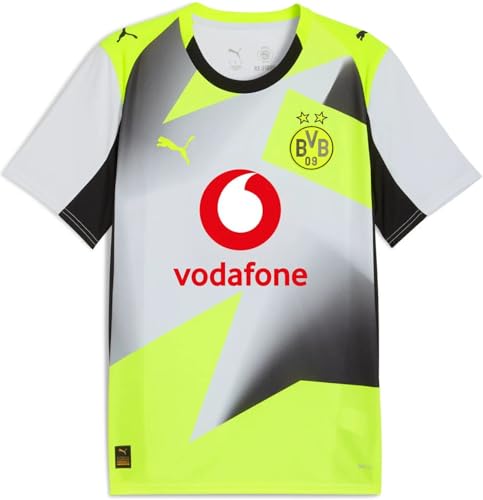PUMA BVB Away Jersey Replica with Sponsor Silver Mist-Yellow ALERT - M