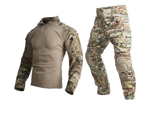 Paintball-Ausrüstung Mensche Militärkleidung, Paintball-Uniform, War Game Combat Gen3 Taktische Uniform und Knieschützer, Multicam MC, Multicam, L
