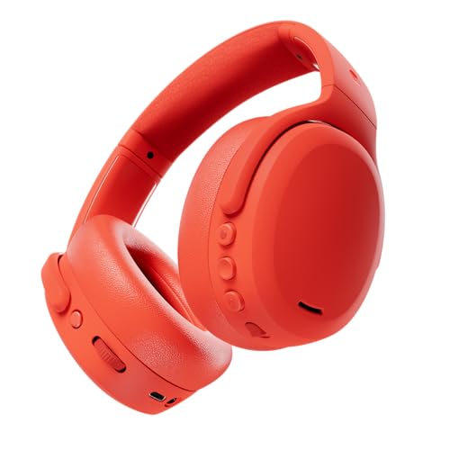 Skullcandy Crusher ANC 2 Wireless Over-Ear Bluetooth Headphones with Multi-Sensory Bass, Active Noise Cancelling, Up to 60 Hours Battery, Microphone for iPhone Android - Plasma