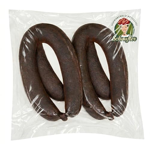 Schwarzwald Metzgerei – Chili Blutwurst aus Schwarzwälder Tradition – Schwarzwurst mit feinem Chiligeschmack – Schwarzwälder Spezialität für Wurst-Liebhaber (Chili Blutwurst 2 Ringe)