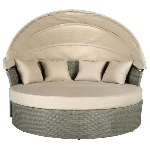Sonneninsel PLAYA LIVING - 165cm - natur - Polyrattan Aluminium