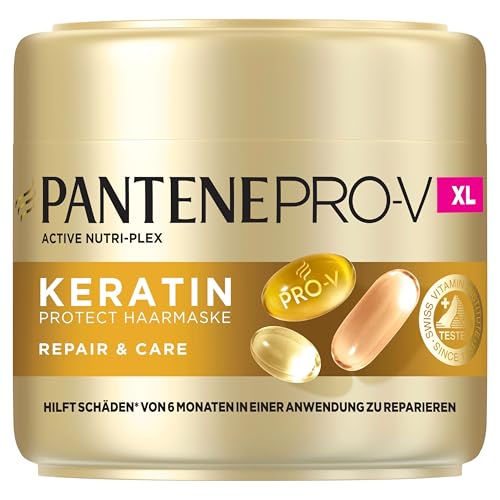 Pantene Pro-V Repair & Care Keratin Protect Haarmaske 500ml für Trockenes, Geschädigtes Haar Hilft, Schäden von 6 Monaten in Nur 1 Anwendung zu Reparieren, Mit Pro-V Formel und Active Nutri-Plex