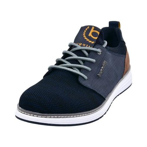 bugatti man Herren sportliche Schnürer, Männer Schnürhalbschuhe, Wechselfußbett,Sneaker,Halbschuhe,Freizeitschuhe,Dark Blue (4100),46 EU/EU UK