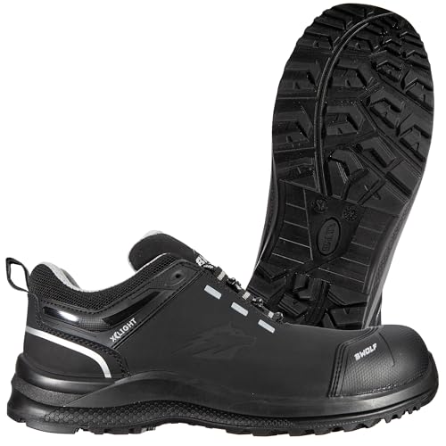 BWOLF Defender S3 Arbeitsschuhe Herren Sicherheitsschuhe aus wasserabweisendem Nubukleder, Kevlar-Kappe und Zwischensohle, rutschfest (Schwarz, EU Schuhgrößensystem, Erwachsene, Numerisch, M, 43)