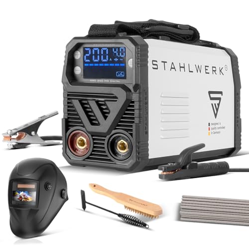 STAHLWERK Elektroden-Schweißgerät ARC 200 MD Digital – Vollausstattung – flexibel einsetzbar ohne Gas, kompakt, leicht, MMA, E-Hand, 200 A, Lift-TIG-Funktion, Smartkühlung, Überhitzungsschutz