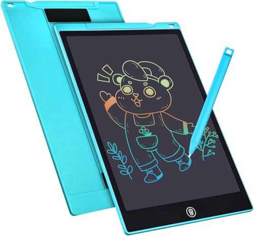 Bunte LCD Schreibtafel 12 Zoll,LCD Writing Tablet Elektronischer Tablette Grafiktablet Digitaler Drawing Pad,Kinderspielzeug FÜR 3-12 Jahre Alte Mädchen (Blau)