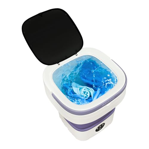 12L Mini Waschmaschine, Faltbar Tragbare Camping Waschmaschine mit Schleuder, Tiefenreinigung Von Babykleidung Unterwäsche, Reisewaschmaschine für Schlafsäle, Wohnmobil