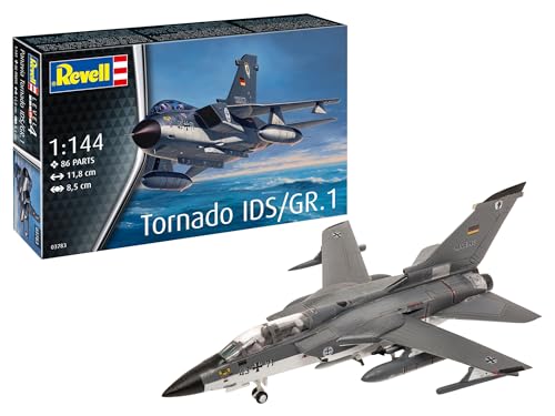 Revell Modellbausatz Panavia Tornado IDS/GR.1 – 1:144 – Detailliertes Cockpit, bewegliche Schwenkflügel, realistische Gravuren – Flexible Bewaffnung für vielseitige Darstellung