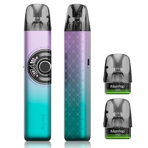 Manvap E zigarette 40w Dual Mesh Coil Pod System 0.6? 0.8? Pods E Shisha mit 1300mAh Regelbare 3ml Dampfer Vape kit Ohne E Liquid 0,0mg Nikotin