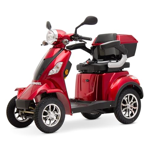 ECO ENGEL 510 Elektromobil/Seniorenmobil 4 Rad, Seniorenfahrzeug, 1000 Watt, 25 km/h 20 Ah Li-Io Akku Herausnehmbar (Rot)