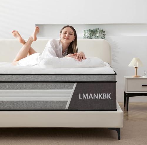 LMANKBK Matratze 140x200 cm, 7 Zonen Taschenfederkernmatratze mit Komfort Memory-Schaum Schicht, Härtegrad H3 Rückenentlastende, Druckentlastend, 22cm Höhe in Einer Schachtel (140x200x22CM)