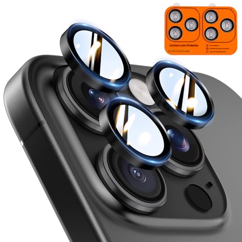 TOCOL für iPhone 16 Pro Max / 16 Pro Kameraschutz, 2 Sets, Schwarz