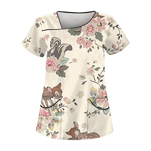 Kasaks Altenpflege Damen Berufsbekleidung Kittel Krankenschwester Oberteil Pflege (3-Khaki, L)