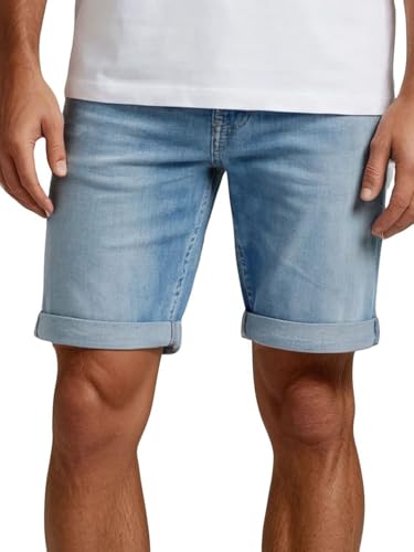 Replay Jeans Shorts Herren Stretch Kurz Slim Fit New Anbass Kurze Hosen Bermuda Shorts Sommer Denim Einfarbig, Farbe:Light Blue (010), Weite:36W