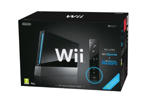 Nintendo Wii Console with Wii Remote, Schwarz (Sports Resort Pack: Enthält Wii Sports)