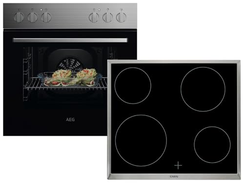 AEG AH11M Set Einbauherd OU5AE10CM + Glaskeramikkochfeld HE604000XB