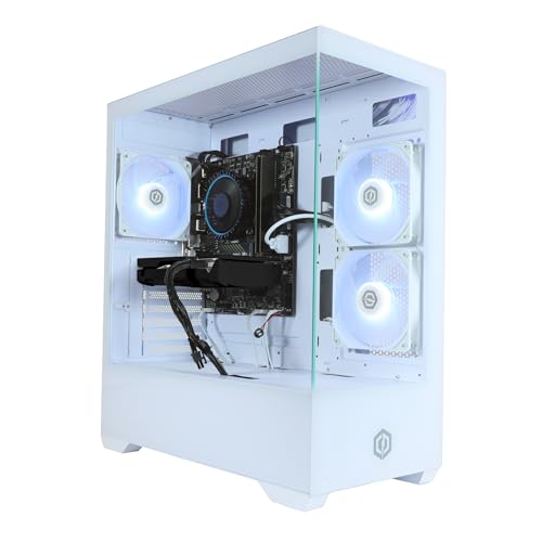 CYBERPOWERPC Wyvern Gaming PC - AMD Ryzen 7 8700F, Nvidia RTX 5060 Ti, 16GB RAM, 1TB NVMe SSD, 650W PSU, Wi-Fi, Windows 11, Prism Panoramic White