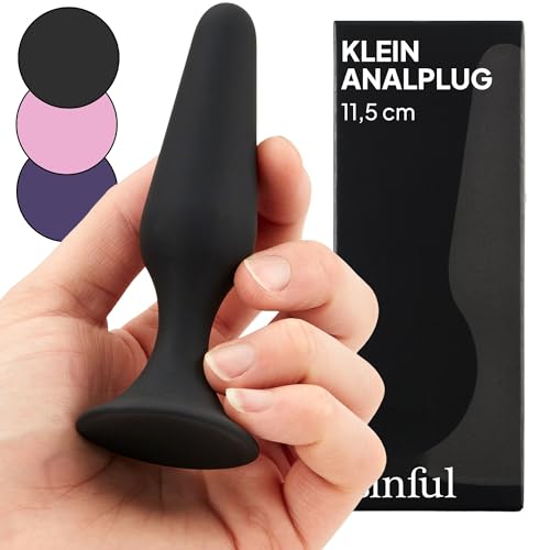 Sinful Slim Analplug Klein - Analplug Silikon Small für Anfänger - Butt Plug für Frauen und Männer - 8 cm langen Plug Sexspielzeug Analplug für Paare - Schwartz