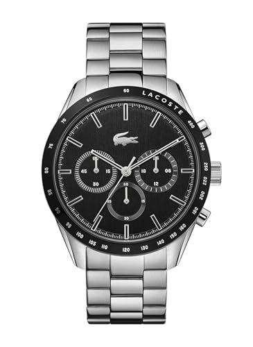 Lacoste Chronograph Quarz Uhr für Herren Kollektion Boston mit Silbernes Edelstahlarmband - 2011079