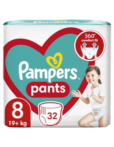 Pampers Windeln Größe 8 (17+kg) 32 Stück Windeln mit Stop & Protect Auslaufschutz hinten